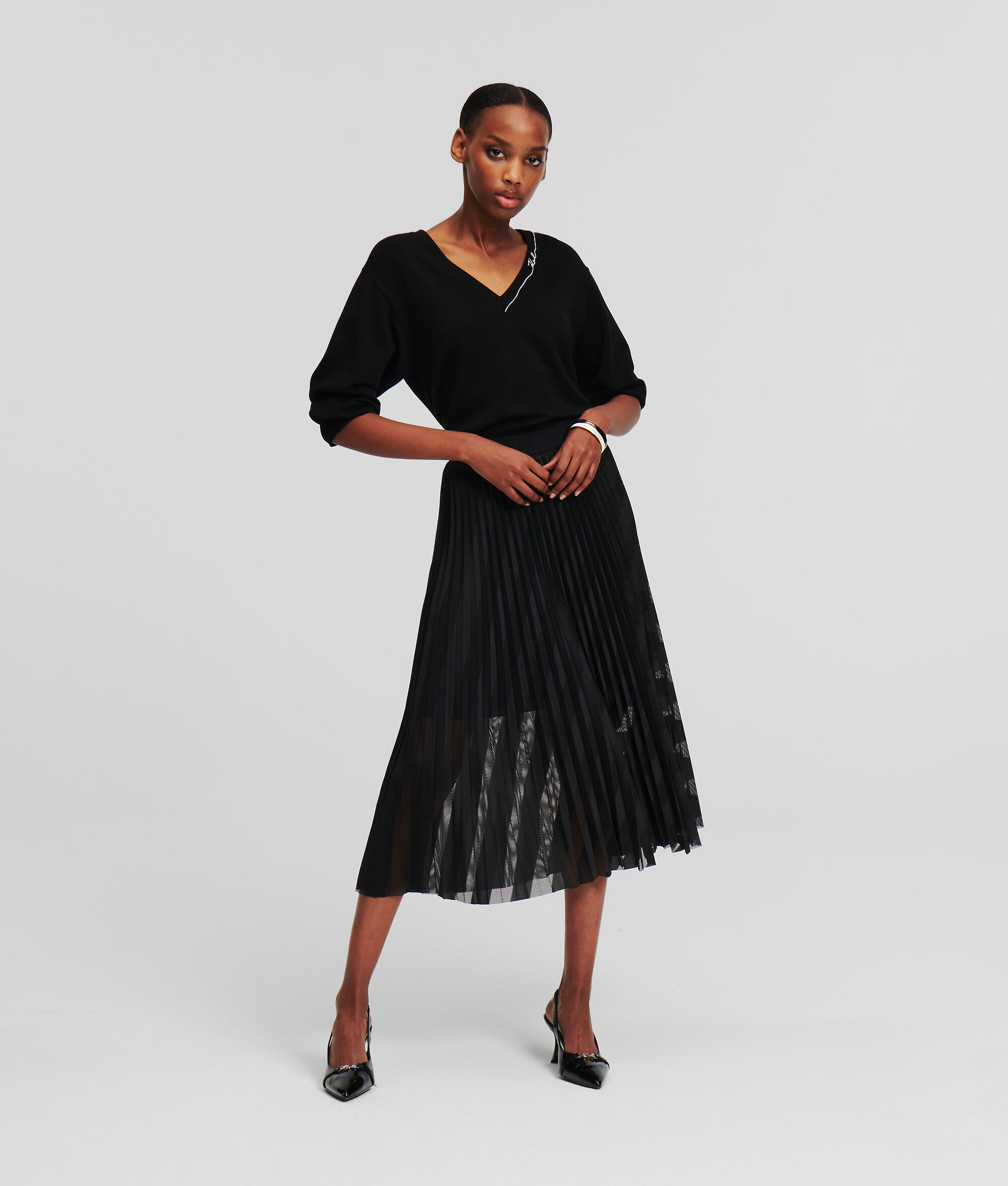 (image for) Innovative MESH PLEATED SKIRT